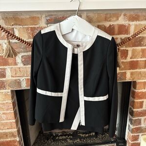Calvin Klein Black and White Blazer and Skirt